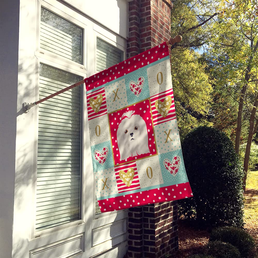 Caroline's Treasures CK5217CHF Maltesische Liebesflagge aus Leinen, Hausgröße, groß, Mehrfarbig