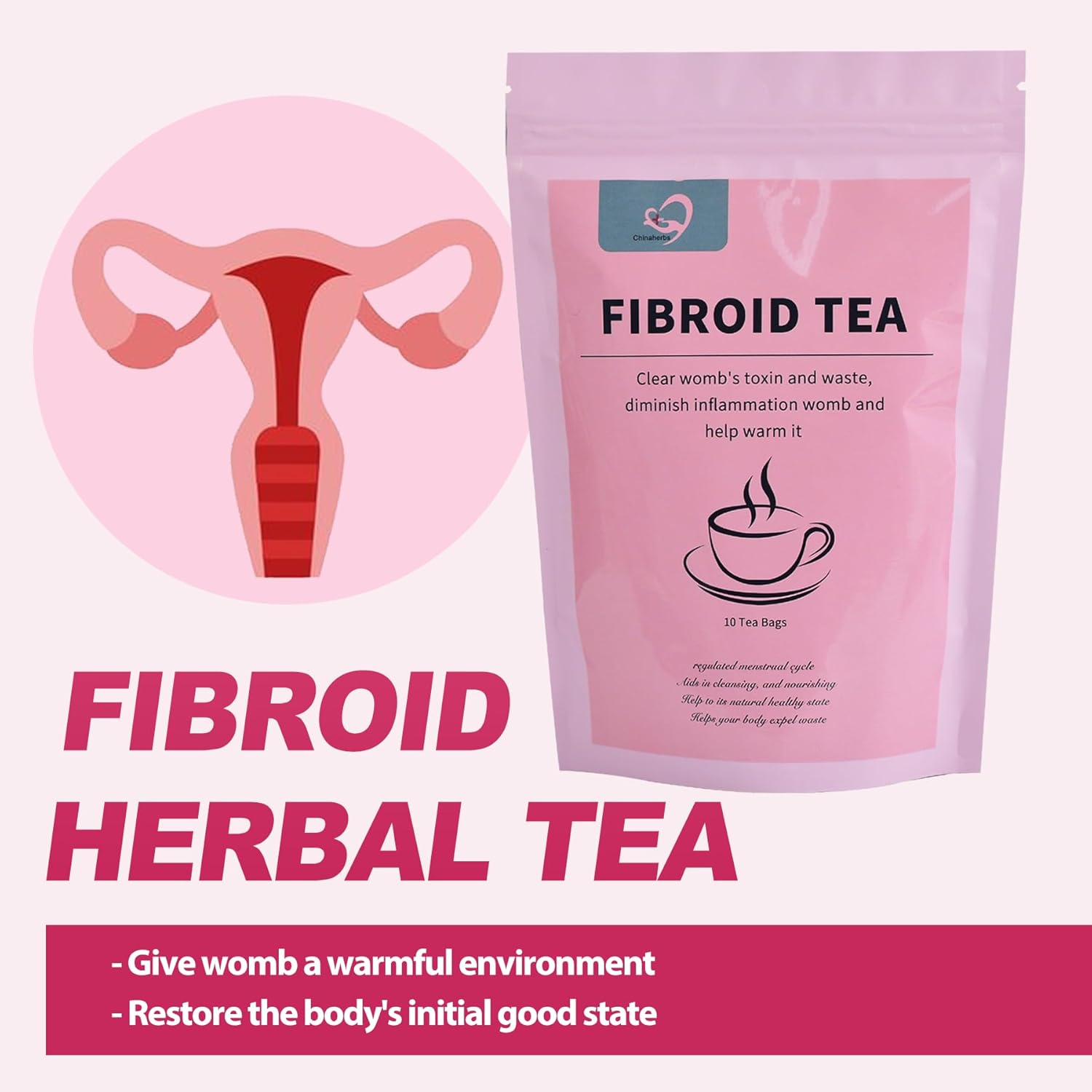 Aromlife Natural Fibroid Tea Pack of 2, Fibroid Shrink & Ovarian Cysts Natural Remedy, Fertility Tea for Women Conception and Hormone Balance with Brown Sugar, Flos Lonicerae - Image 4