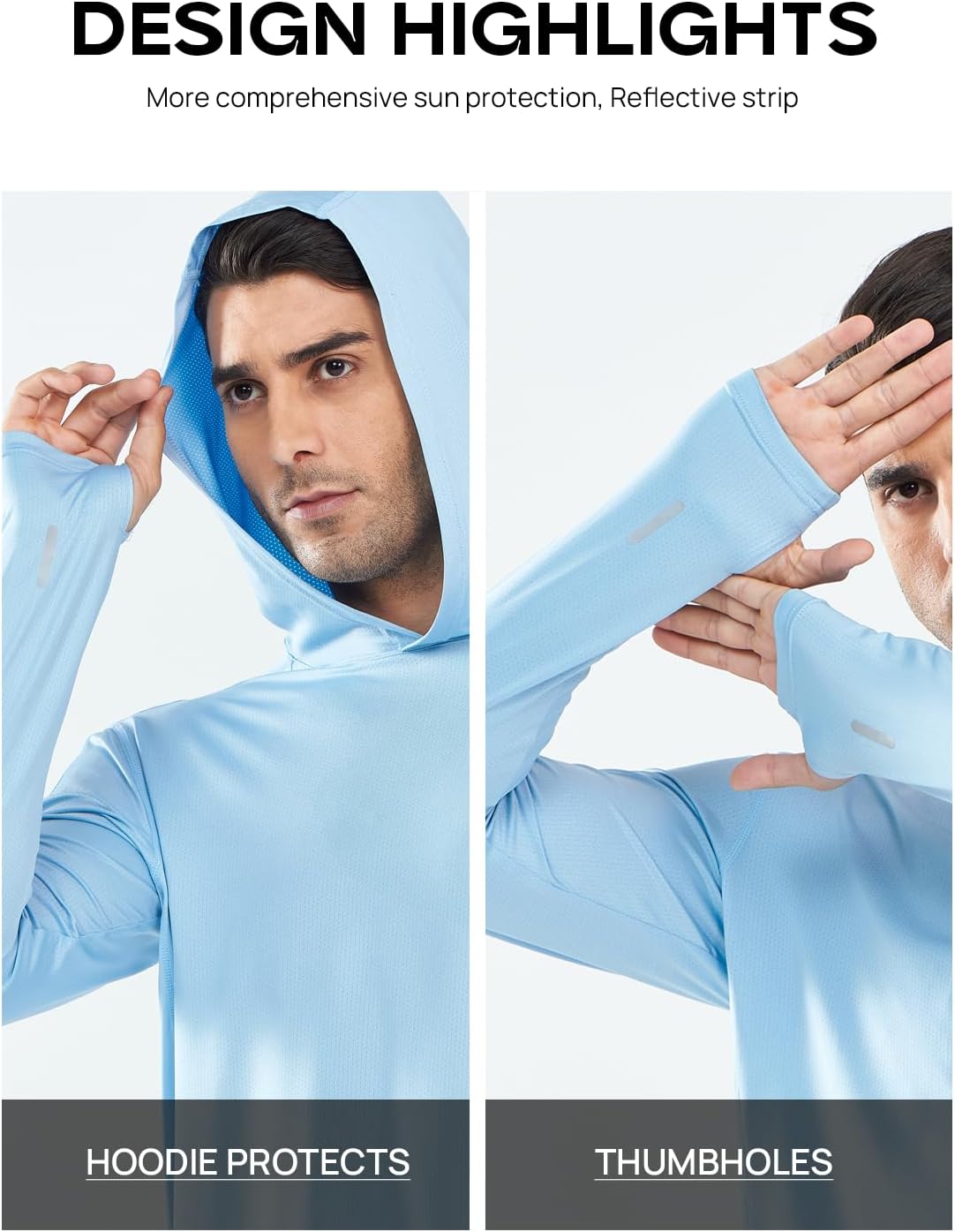 NORTHYARD Men's Sun Protection Shirt UPF 50+ Hoodie Long Sleeve Fishing Swim Rash Guard Shirts UV SPF Lightweight Running - Image 4