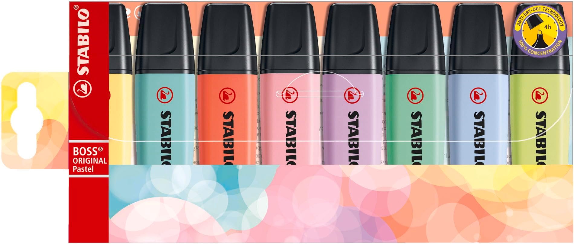 Boss Original Pastel Highlighter 8-Pieces Set, Multicolor