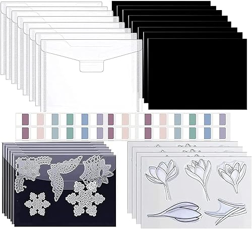 Tonyutech 24 bolsillos de almacenamiento de sellos y troqueles de 9.4 x 7.1 pulgadas con hojas magnéticas de goma y paneles de almacenamiento de disponible en Yaxa Colombia