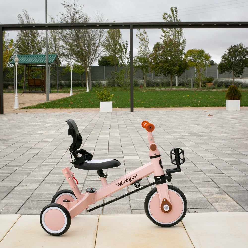 Interbaby - Triciclo "Norby" e Bici Evolutiva 5 in 1 con Capottina - 1-5 Anni
