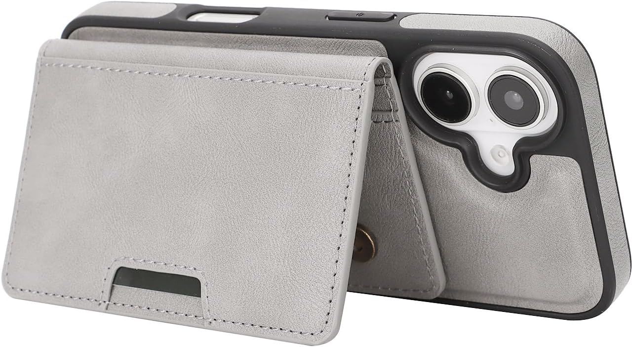 Magnetic Wallet Case for iPhone 17 (Gray) image 4
