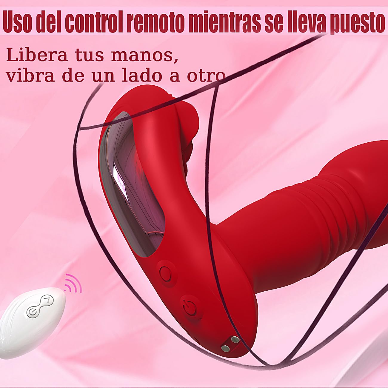 Vibradorador mujer juguetes eróticos juguetes eróticos para pareja sexuales ventosa de clítoris vibrador femenino vibración reciprocante automática modos 9x9x9 carga USB (rojo, 130 mm)