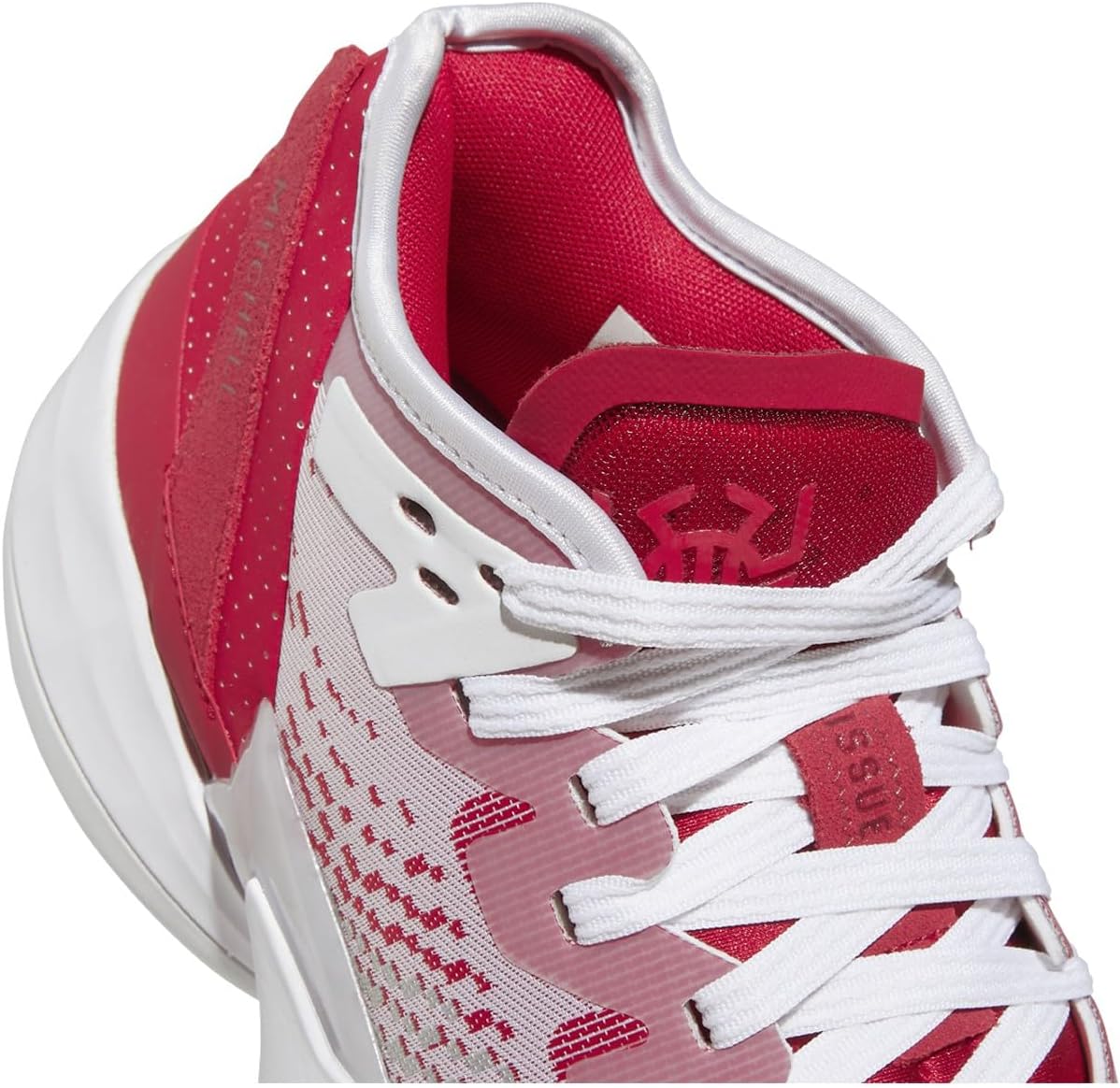 adidas Donovan Mitchell D.O.N. Issue 4 Mens Basketball Shoes in White and Red - Image 4