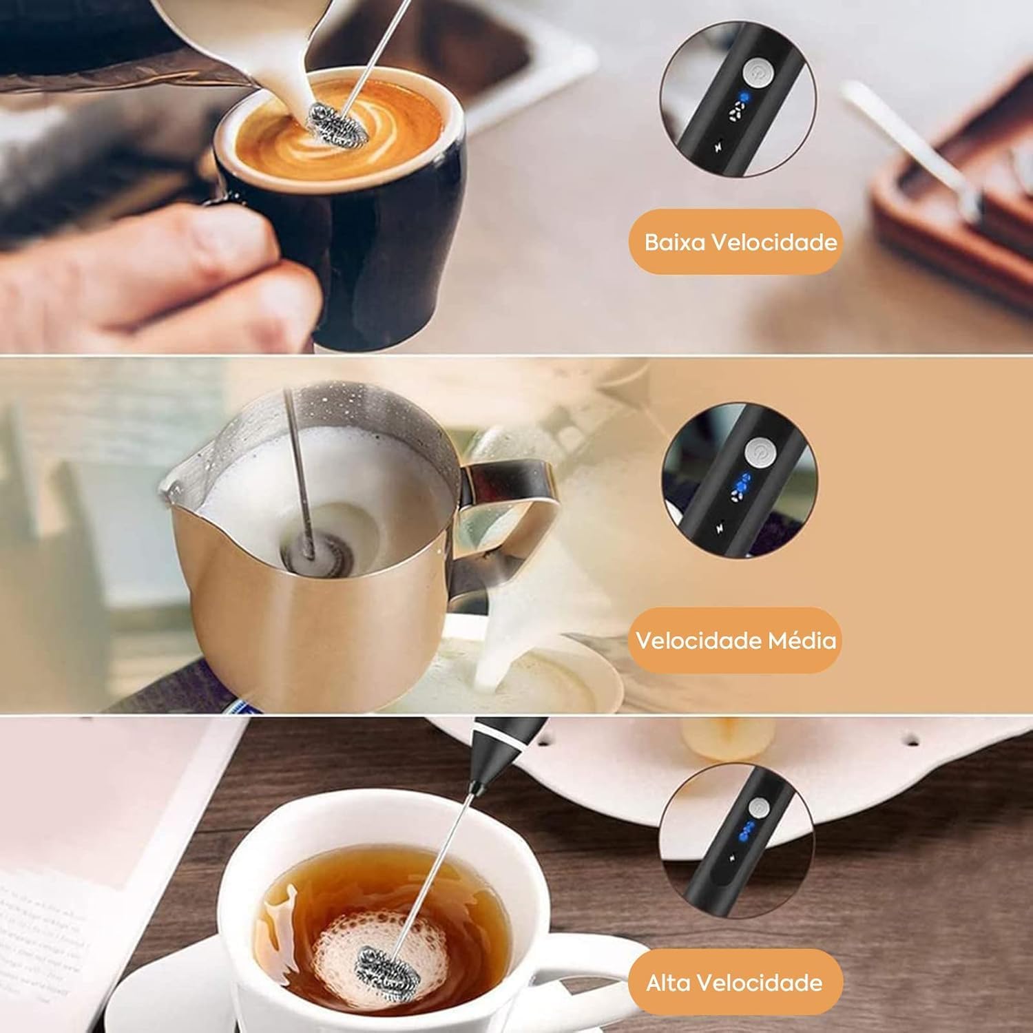 Mini Mixer Portátil Misturador de Bebidas Batedor Espumador de Leite USB Recarregável Cozinha Cafe Ovo