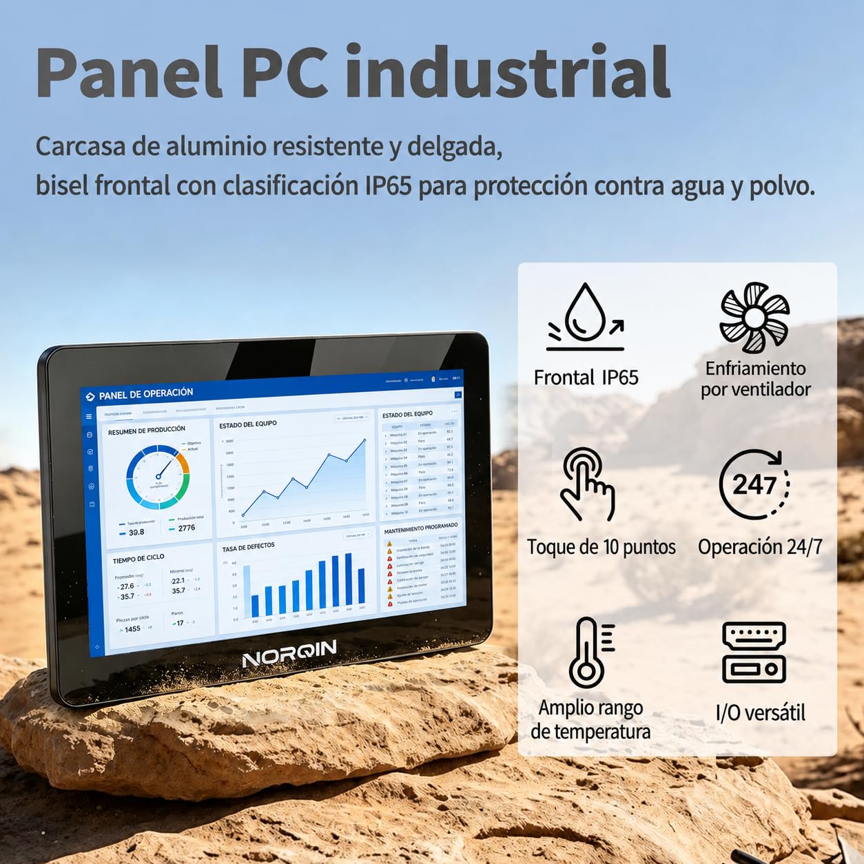 21,5" Monitor táctil Industrial con computadora integrada, FHD