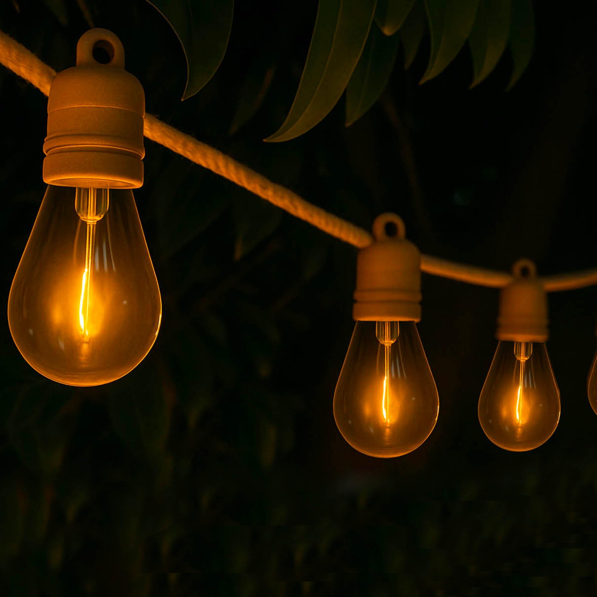 LUMISKY Solar- und Netz-Lichterketten 10 transparente LED-Lampen warmweiß FANTASY CORD SOLAR 7,50m