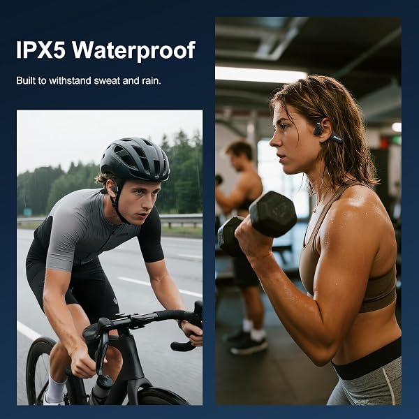 Open Ear Headphones, Running Headphones Bluetooth 5.4 with Built-in Mic, 22g Lightweight Comfort, 14H Battery & IPX5 Waterproof Sports Air Conduction Headphones for Running, Cycling, Gym, Walking - 5