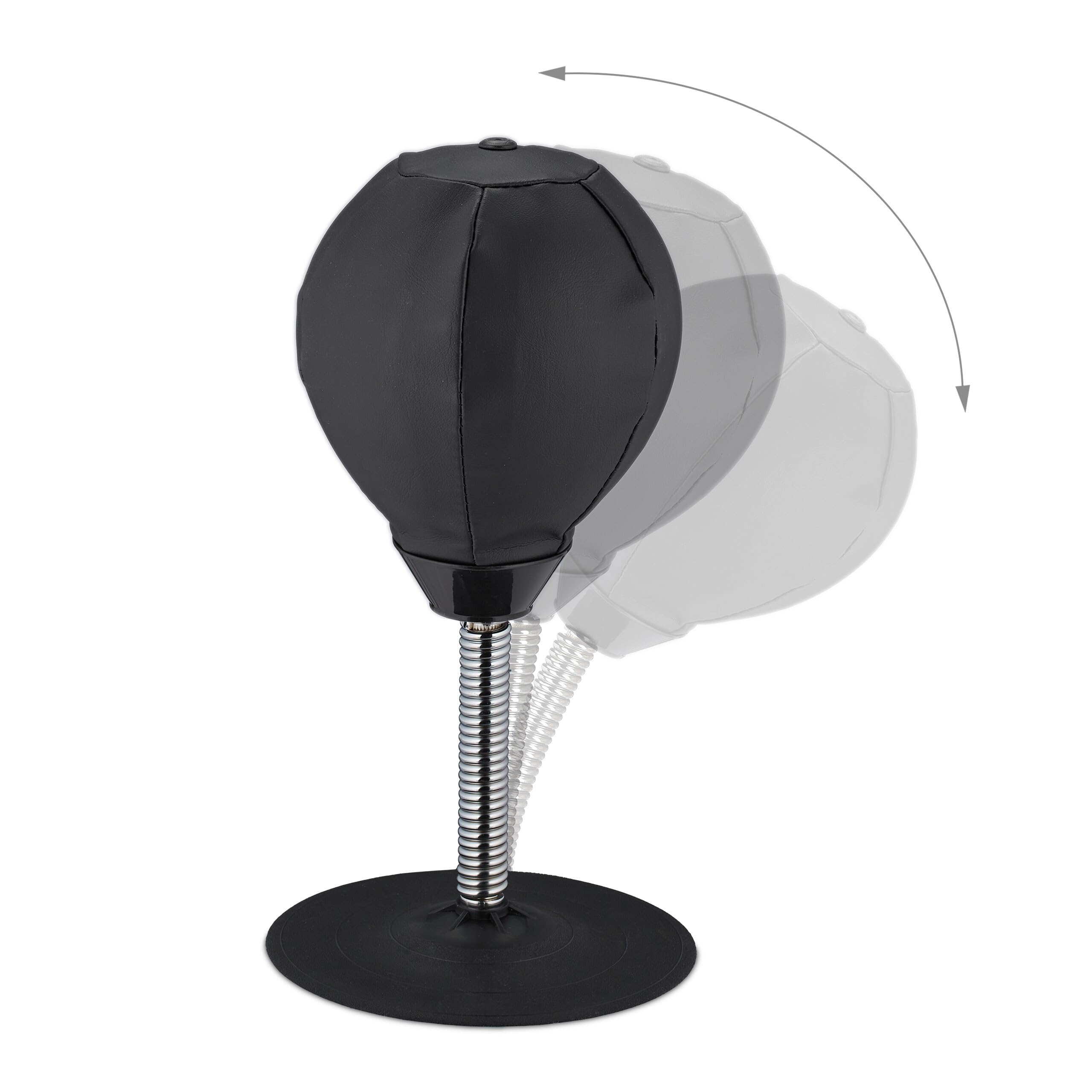 Relaxdays Punching Ball da Tavolo, Punchingball da Scrivania per Ufficio e Lavoro, Contro Lo Stress, Pungiball, Nero