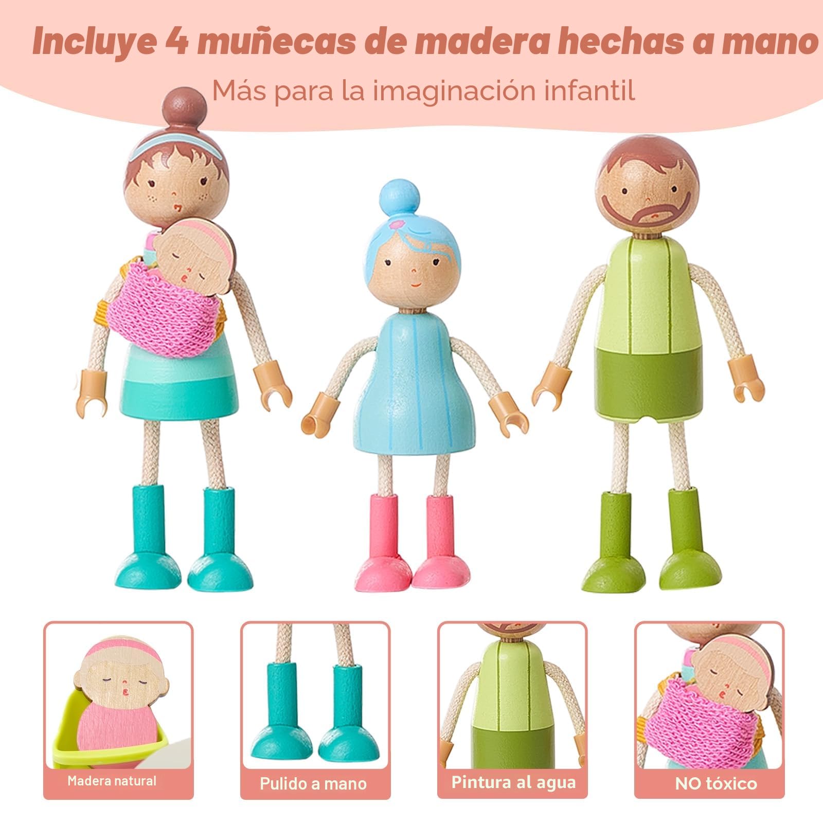 Giant Bean Muebles Casa De Muñecas 36 Pcs Niño 3 Años+