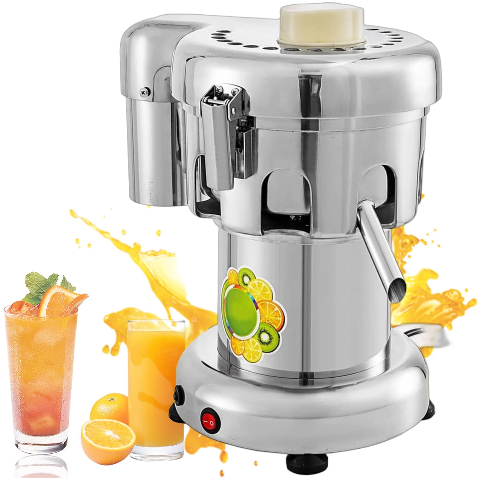 Extracteur De Jus Professionnel, Centrifugeuse en Acier Inoxydable, Extracteur De Jus Robuste avec Filtre, pour magasins de jus et Restaurants