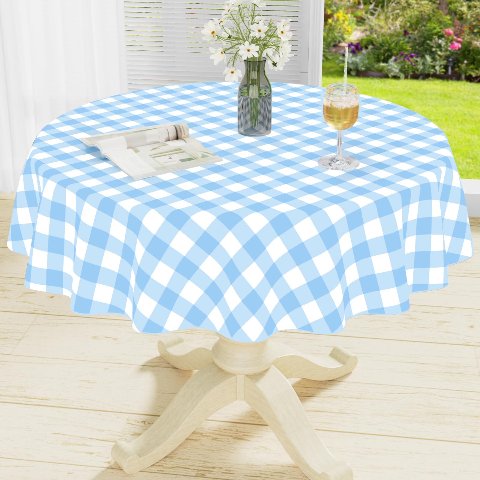 misaya Round Waterproof Vinyl Table Cloth - tablecloths | Mubboo