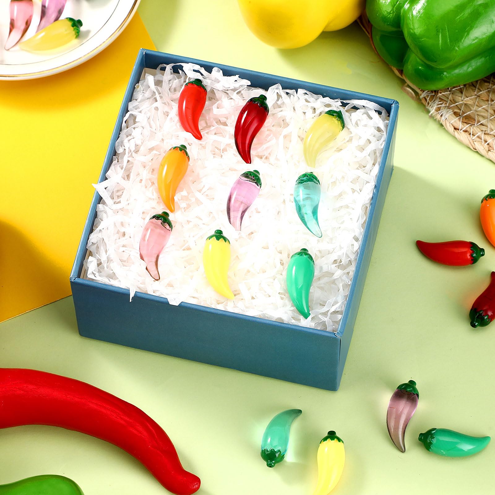 45 Chili-Pfeffer Wirbel-Dekorationen – Für Fiesta, Cinco De Mayo, In Rot, Gelb, Grün