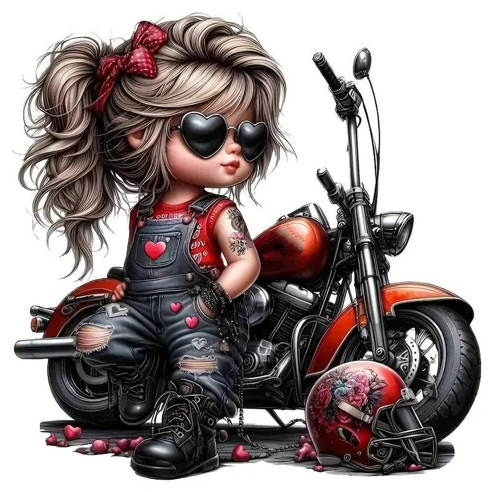 Cool Girls Motorcycles Self-Adhesive Vinyl Decal Used for Car Windows Bumper Laptops(15cm-Longest Side)