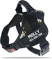 Vista 40 de Personalized No Pull Dog Harness with Custom Name and Phone Number by PawPawify, Heavy Duty Pet Vest to Prevent Tugging, Pulling, or Choking, Blue