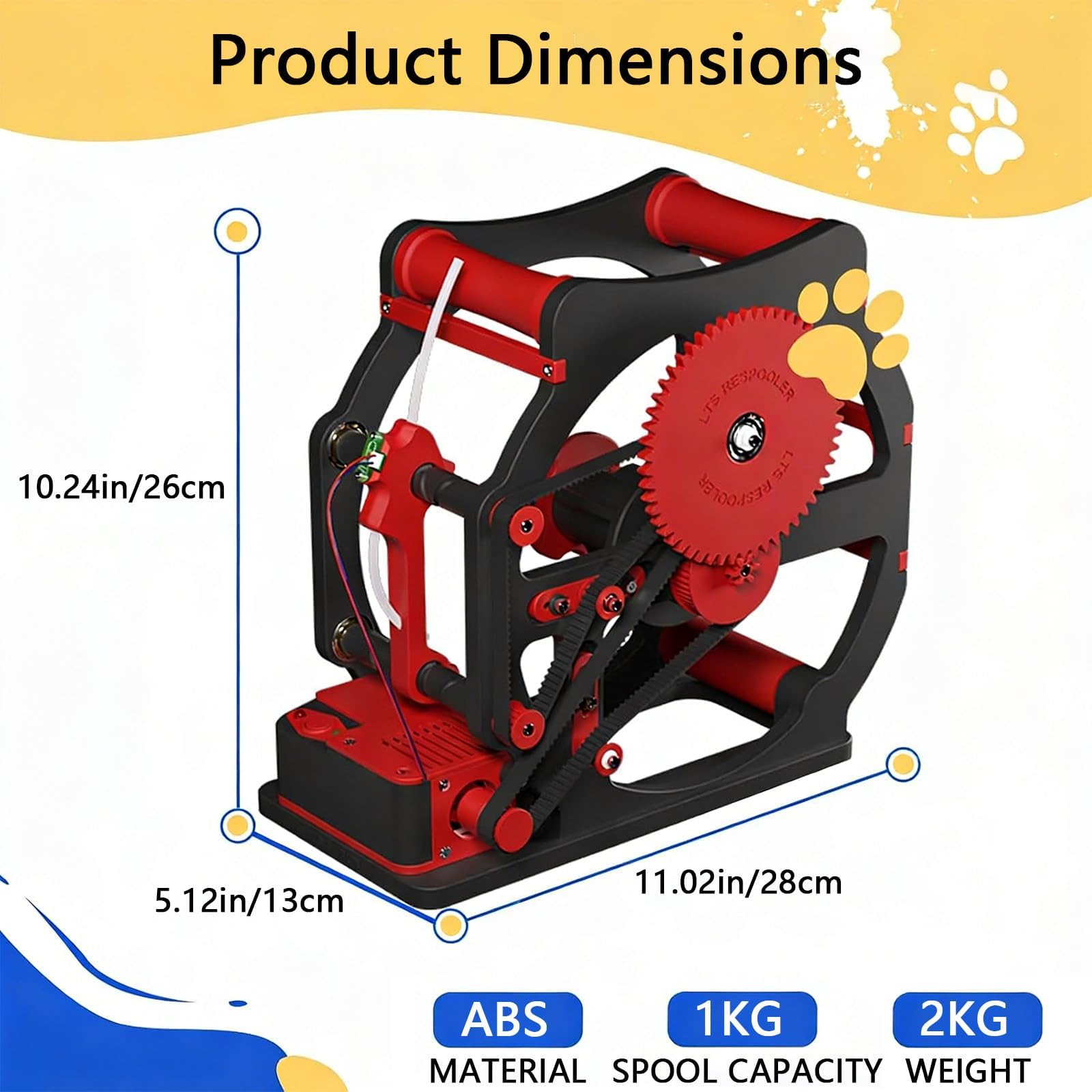 3D Drucker Filament Respooler, Automatische Spulenwickler Maschine mit Smart Start Stop Funktion, Filament Rewinder, Precision Filament Wickelwerkzeug für 3D Druck