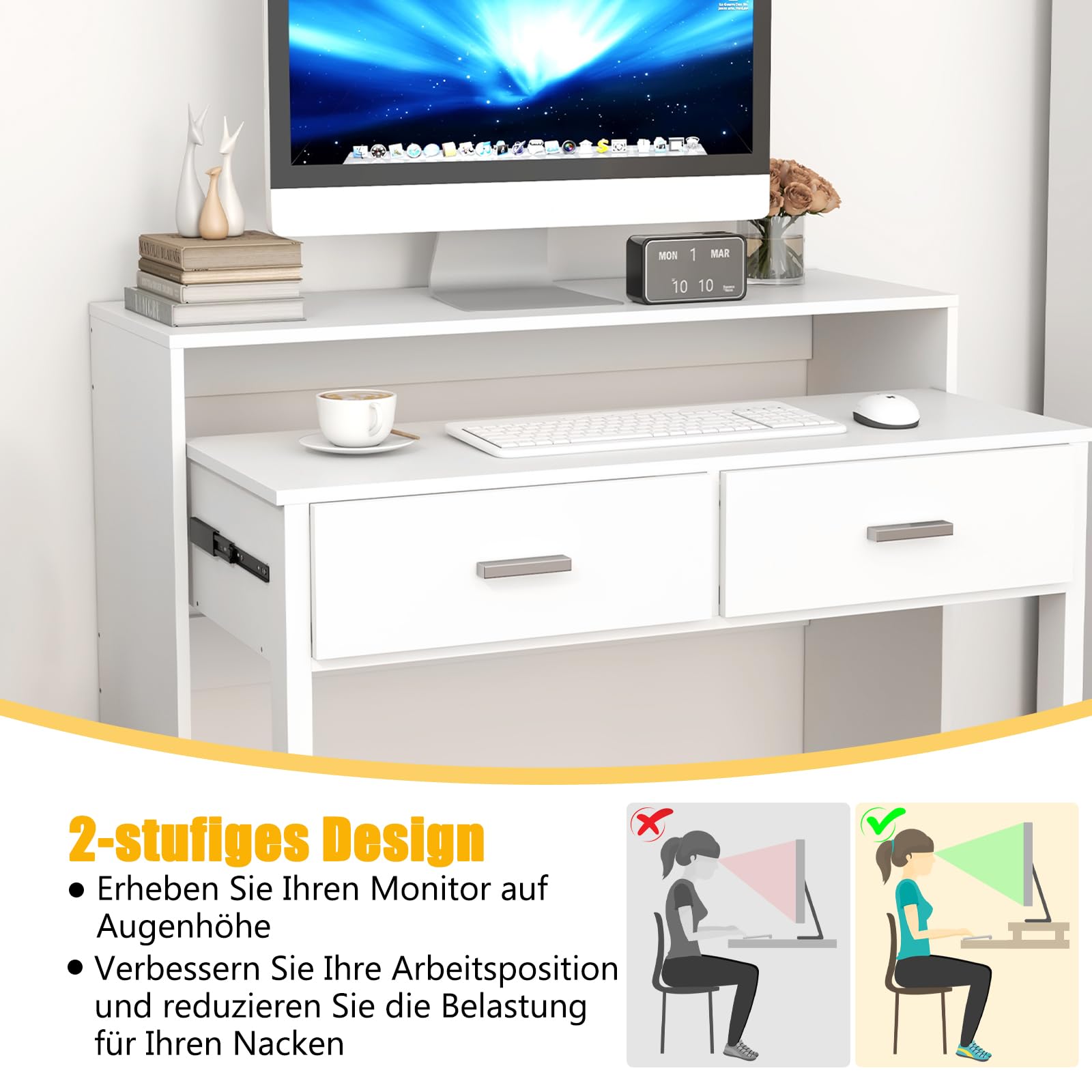 MUL-BOUTIQUE Computerbureau, computertafel met wielen