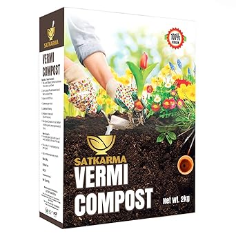 SATKARMA Vermi Compost Organic Fertilizer & Manure 2Kg- Green