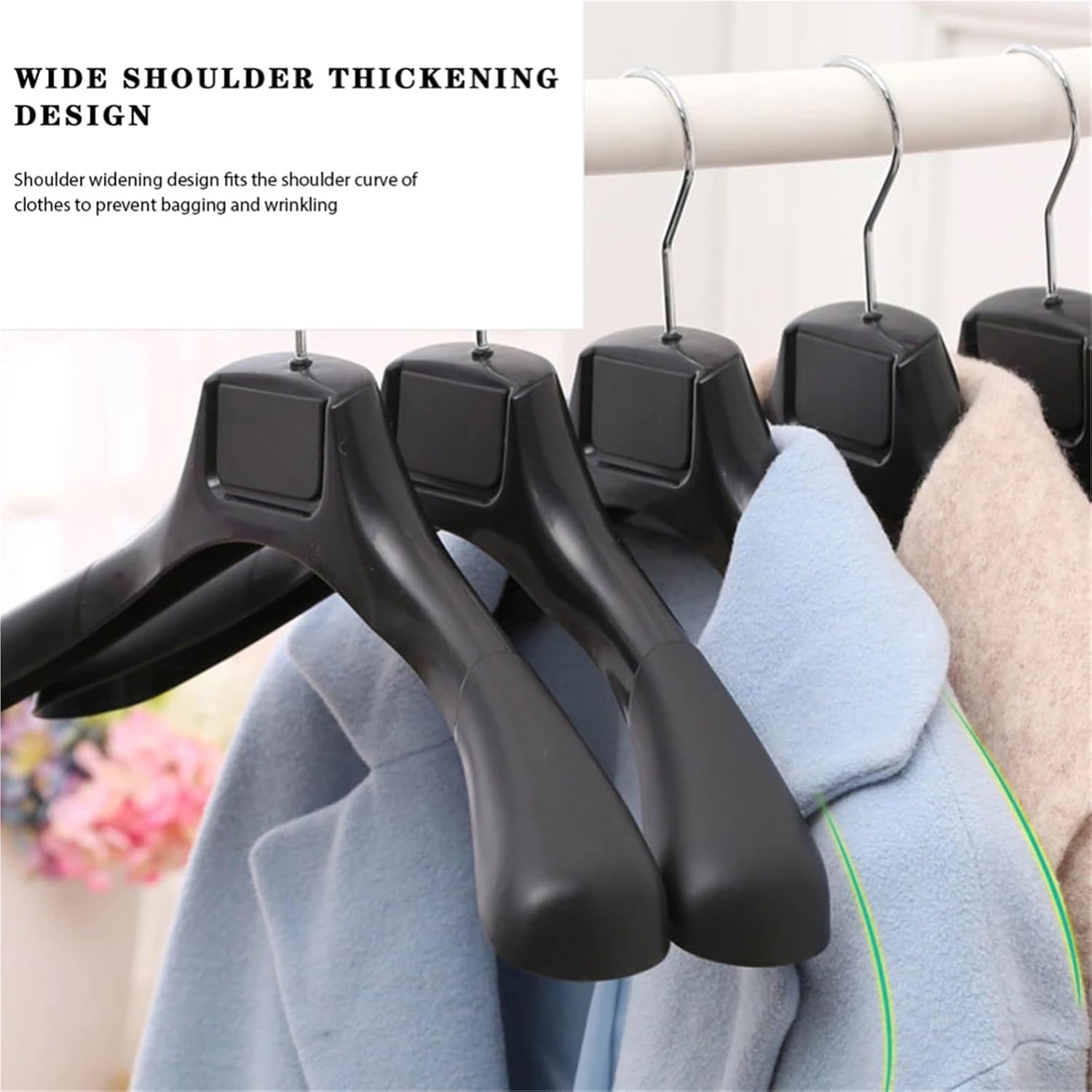 Coat Hanger Wide Shoulder Seamless Plastic Clothes Rack Clothing Store Suit Clothes Rack Set Clothes Hanging Clothes Rack(Style 7)