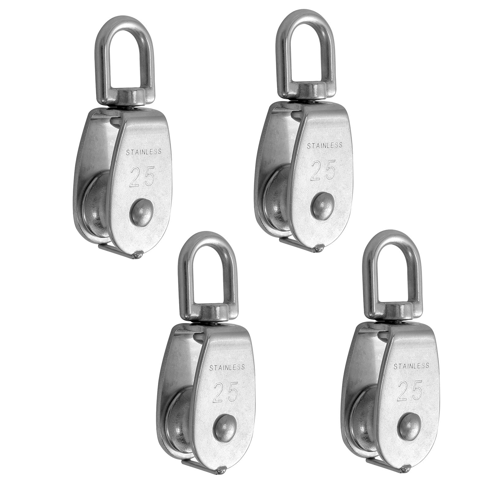 Buy Tanice 4PCS Pulley Block M25 Heavy Duty Stainless Steel Single