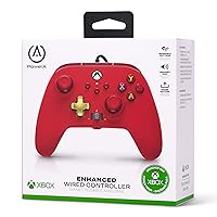 Vista 9 de PowerA Enhanced Wired Controller for Xbox - Red Gamepad Wired Video Game Controller Gaming Controller Xbox Series XS Xbox One - Xbox Series X