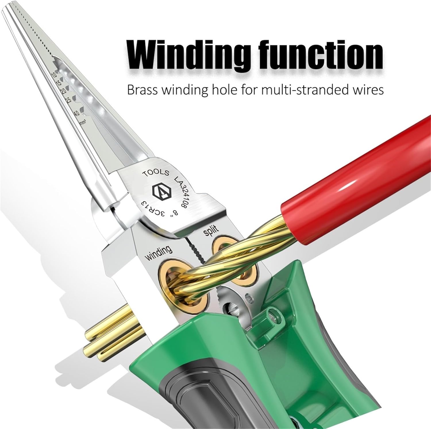 1PC 8 In1 Stainless Steel Multifunctional Wire Stripping Pliers for Wire Winding Electrical Measurement and Electricians(LA324108)