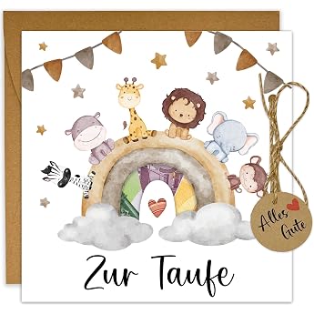 JOYEASE Christening Gifts Money Gifts Christening Card with Envelope