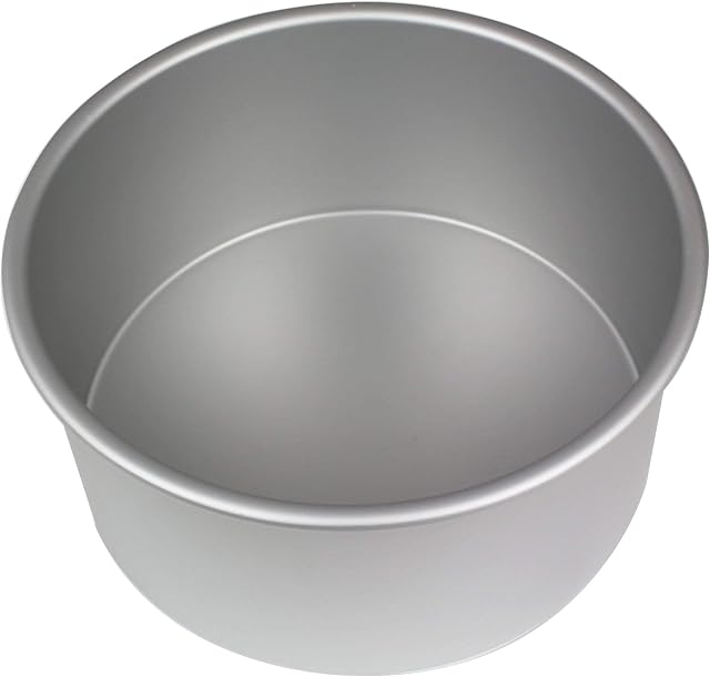 PME RND084 Anodised Aluminium Round Cake Pan 8 x 4-Inch Deep , Silver