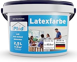 Plid® Latex Paint White Matt - Washable Paint Indoor for Kitchen & Bathroom - Latex Paint Washable Easy to Clean & Not Slurry - Washable Non-Filling (2500 ml - Matte)