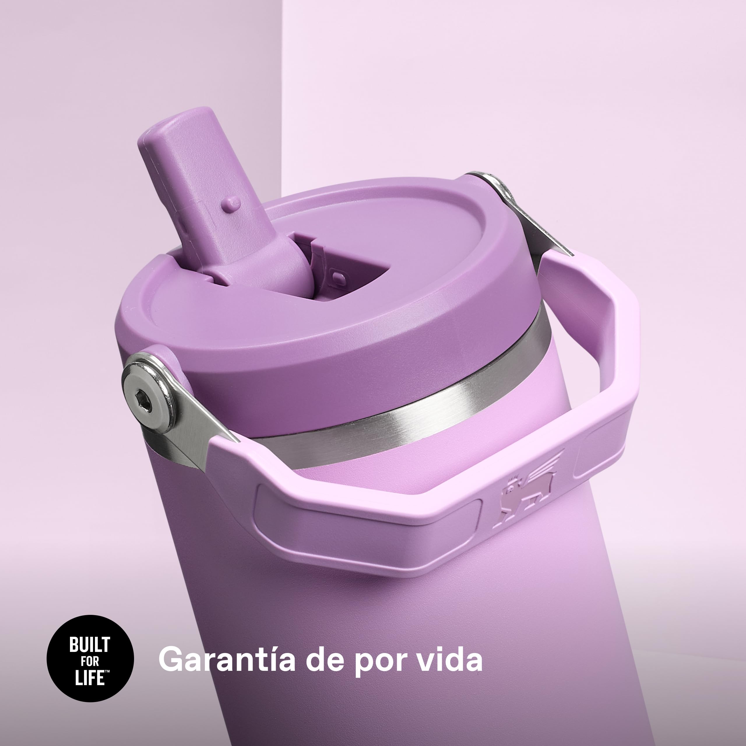 Stanley 1913 Flip Straw Botella Agua con Pajita 0.89L - Lilac | Conserva el Frío 12 Horas - Termo Agua Fria - Acero Inoxidable - Sin BPA - Fácil de llevar - Apta Para Lavavajillas