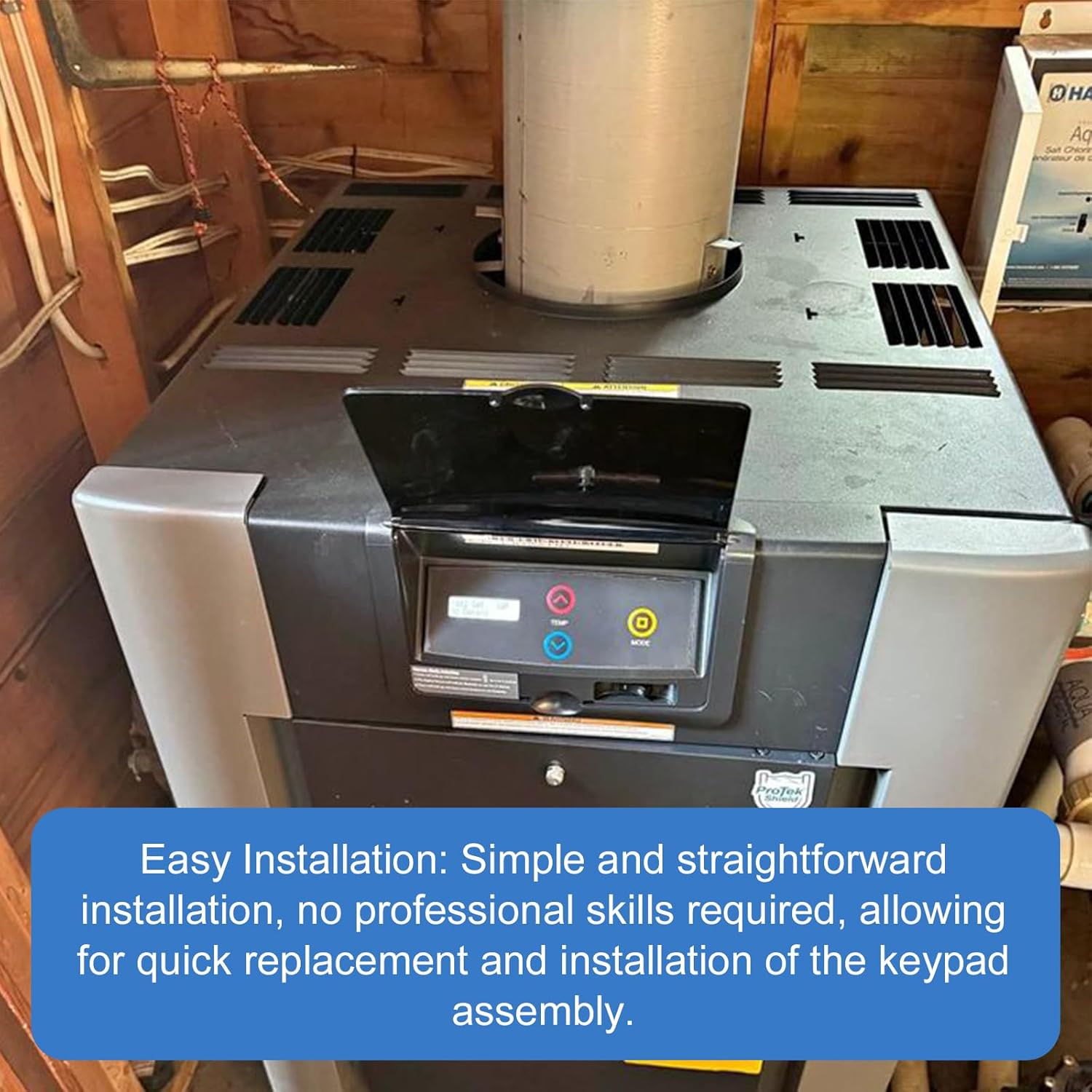 009491F Control Bezel with Switch Decal-Membrane Compatible with Raypak Pool Heater Control Panel, Replacement for Model R185B, R265B, R335B, R405B ID Digital Pool Heaters - Black