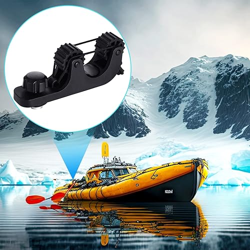 Miniatura 6 de Geelin Soporte para remo de kayak, accesorios de montaje en pista, soporte de remo estándar de pesca, soporte de remo de kayak para barra de