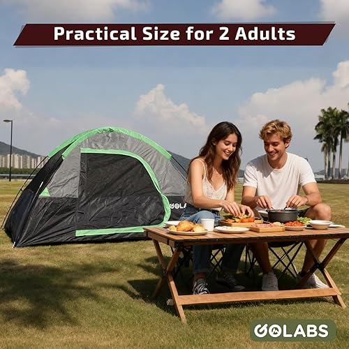 Miniatura 6 de Golabs CT1 - Tienda de campaña para 2 personas, fácil de instalar en 3 minutos, PU1500 mm impermeable con parte superior de malla y puerta con