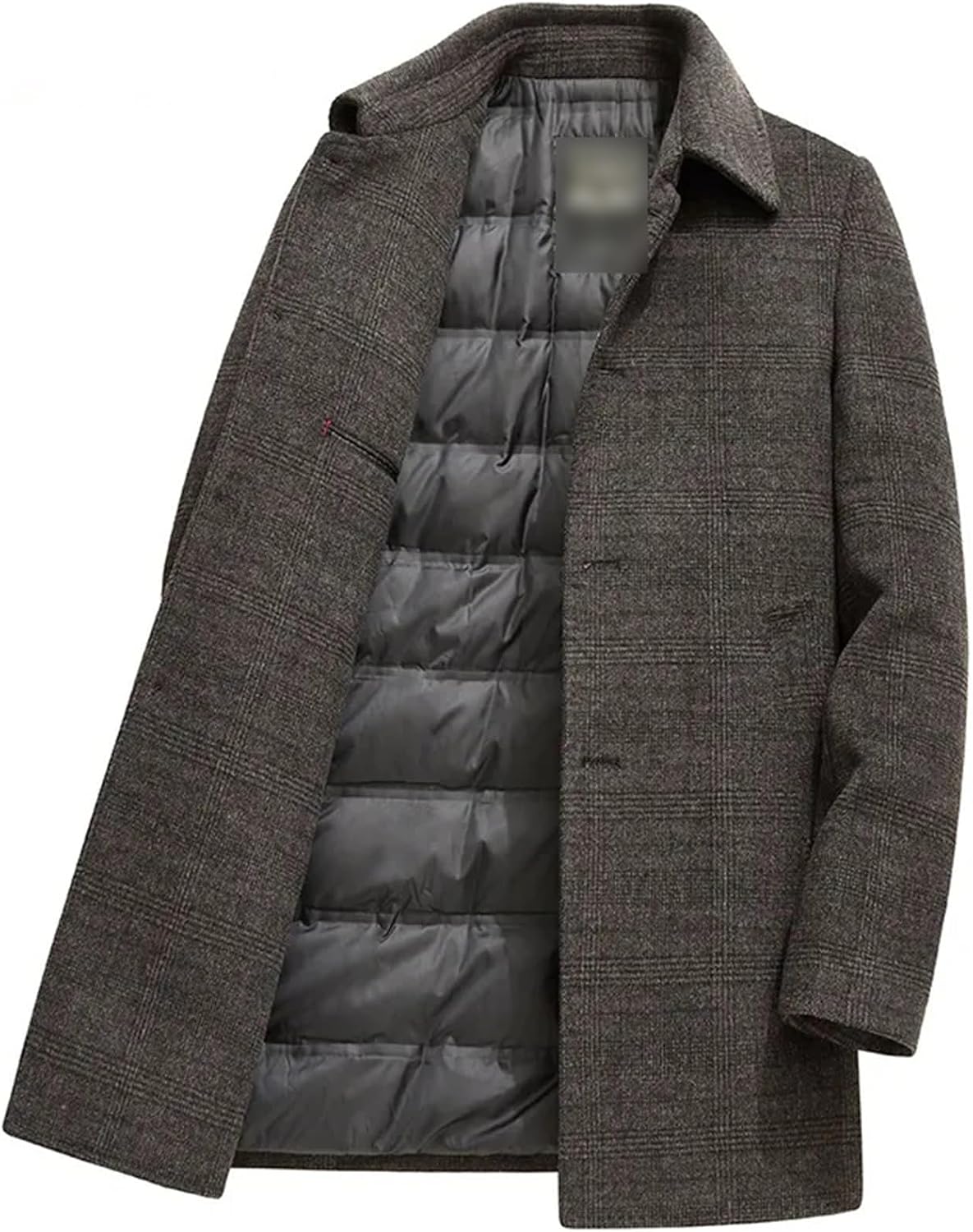 Autumn Winter Mens White Duck Down Liner Wool Trench Coat Male Thicked Warm Overcoat Windproof Jacket