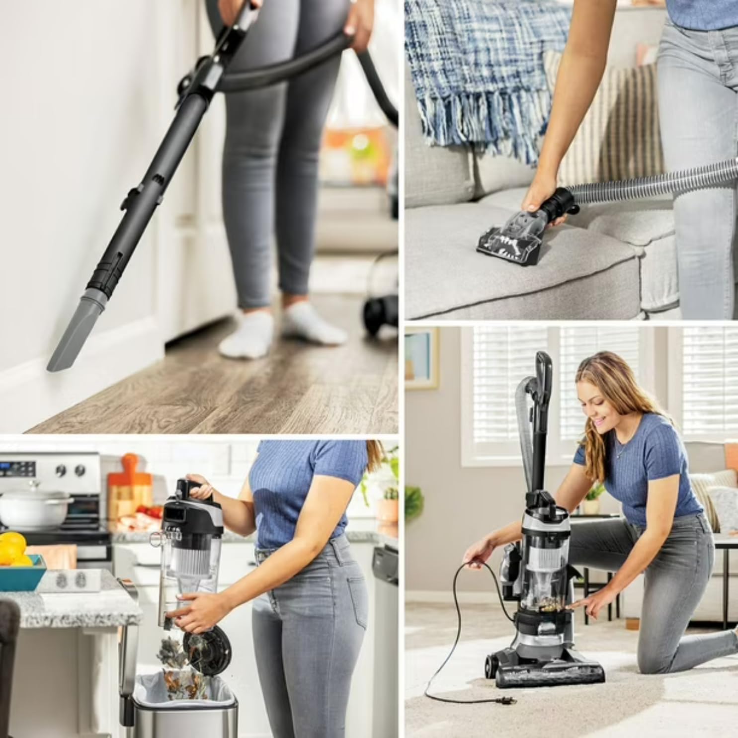 BIISSELLL Pet Upright Vacuum Cleaner Bagless 8 Amp 25 Foot Auto Rewind Cord Multi-Level Filtration 2 Liter