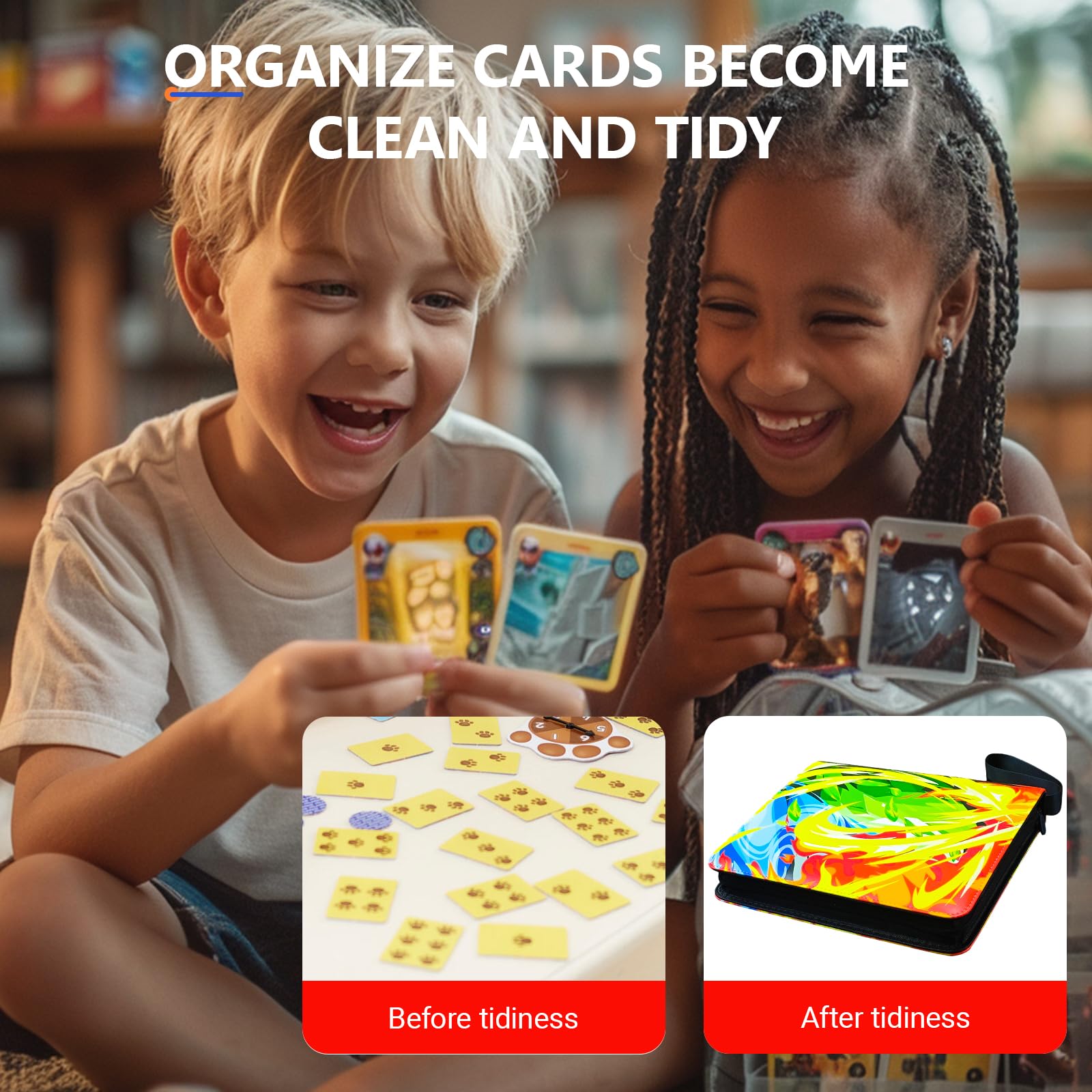 Carpeta de tarjetas coleccionables para tarjetas TCG, coleccionista de tarjetas portátil de 9 bolsillos, libro para 900 tarjetas con 50 fundas extraíbles, resistente al agua, BKM, fundas de