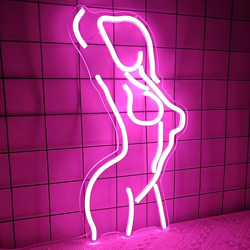 Miniatura 10 de Señal LED de neón con texto en inglés "Lady Back" para decoración de pared, de 16 x 12 pulgadas, luces de neón rosas para dormitorio, bar, hombre,