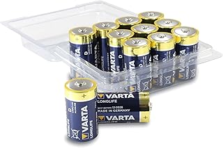 Varta Longlife Batterie D Mono Alkaline Batterien LR20 - 12er Pack in wiederverschließbarer original WEISS - more power + ...
