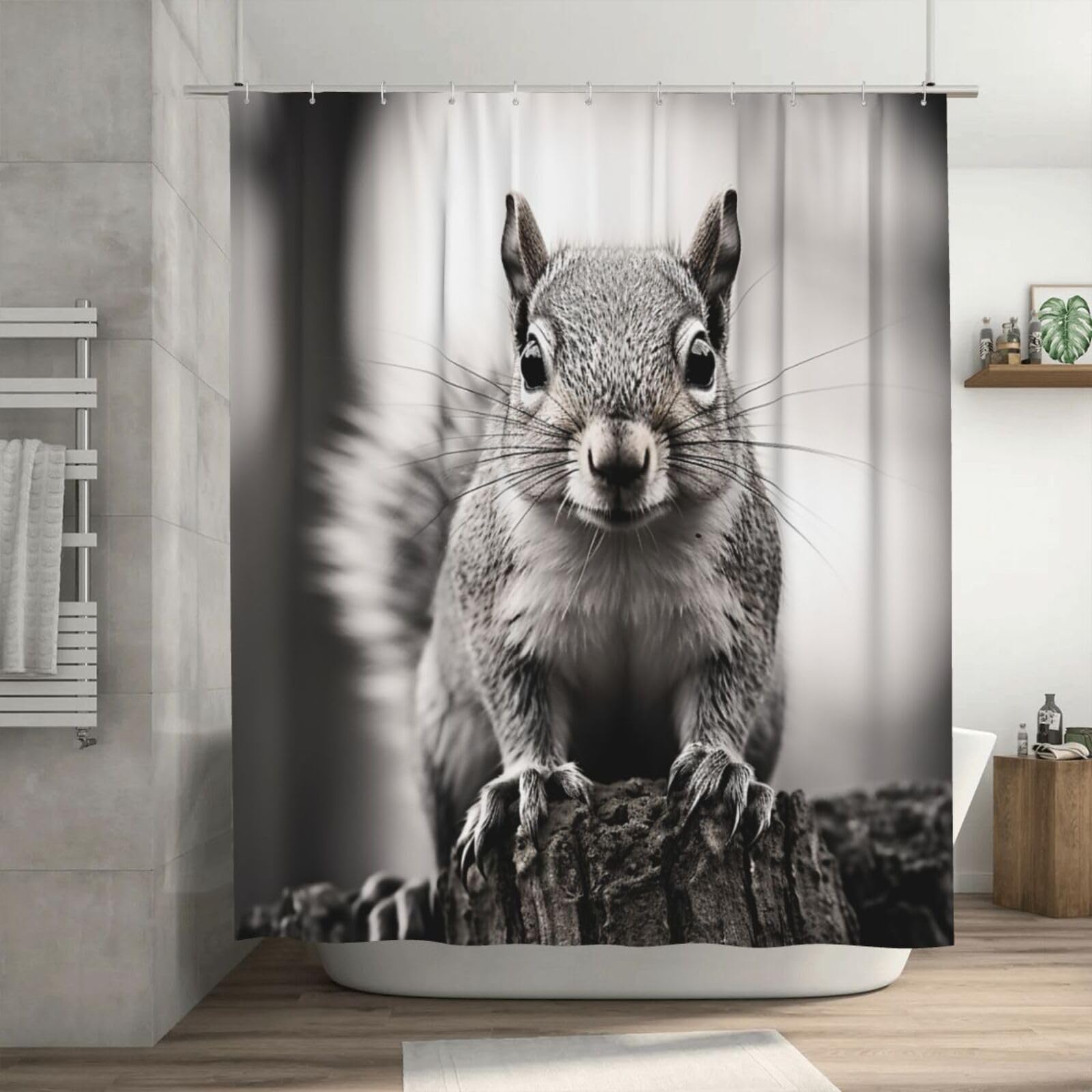 Rideau de douche imperméable gris clair 182x182 cm rideau douche épais lavable avec crochets