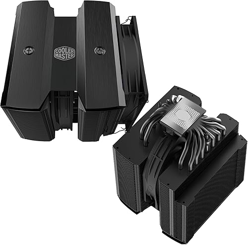 Miniatura 14 de Cooler Master MasterAir MA824 Stealth - Enfriador de aire para CPU de doble torre, 8 tubos de calor, ventiladores Dual Mobius 120|5.118 in, base de