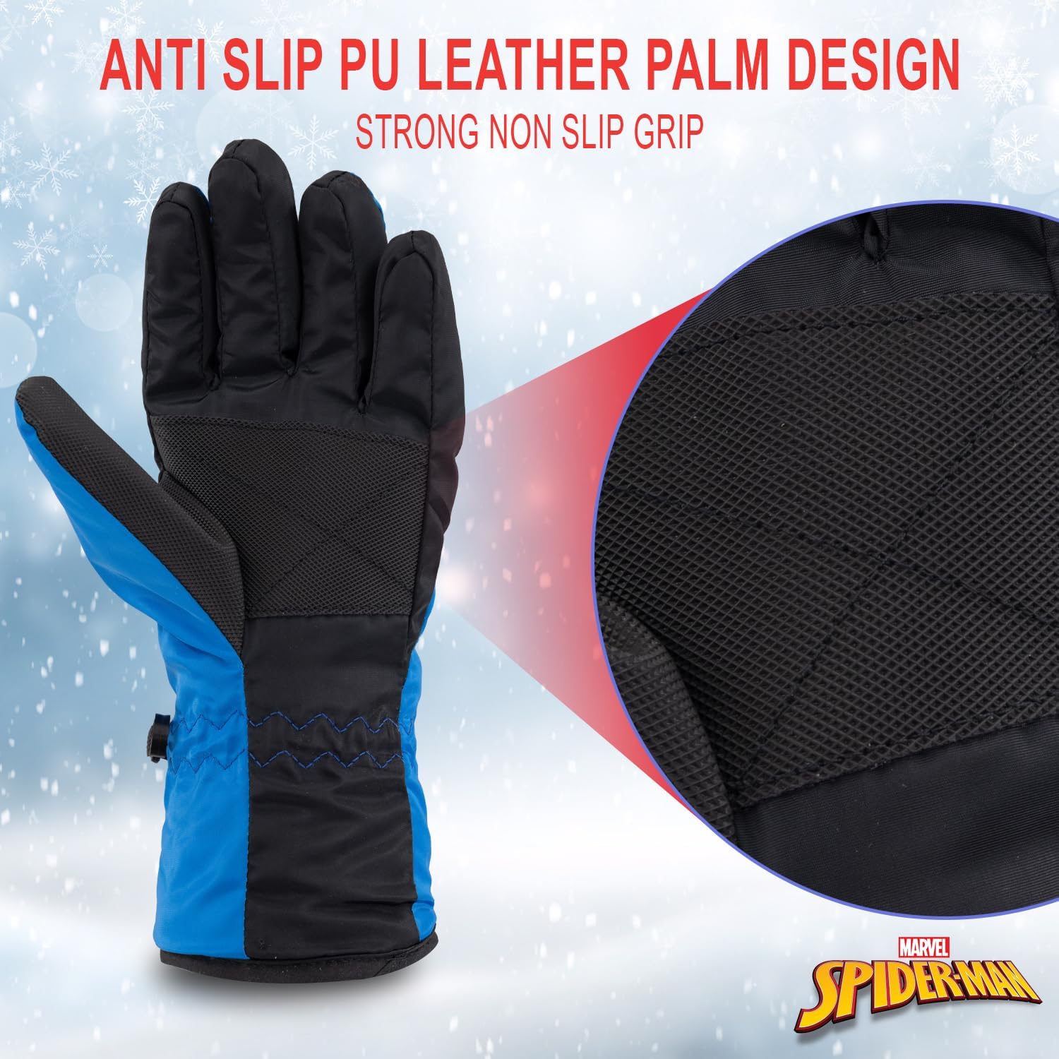 Marvel Spider-Man Kid’s Winter Hat and Snow Gloves for Boys and Toddlers, 2 Pc. Set, Pom-Pom Beanie with Warm Mittens