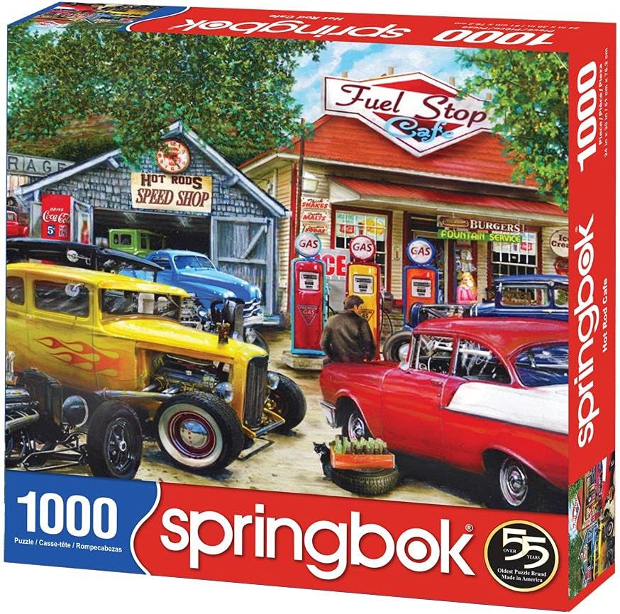 Springbok's 1000 Piece Jigsaw Puzzle Hot Rod Cafe - Made in USA