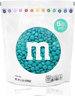 Aqua Milk Chocolate Candy, 5lbs of M&M'S in Resealable Pack for Candy Bars, Birthday Parties, Graduations, Dessert Tables & DIY Favors