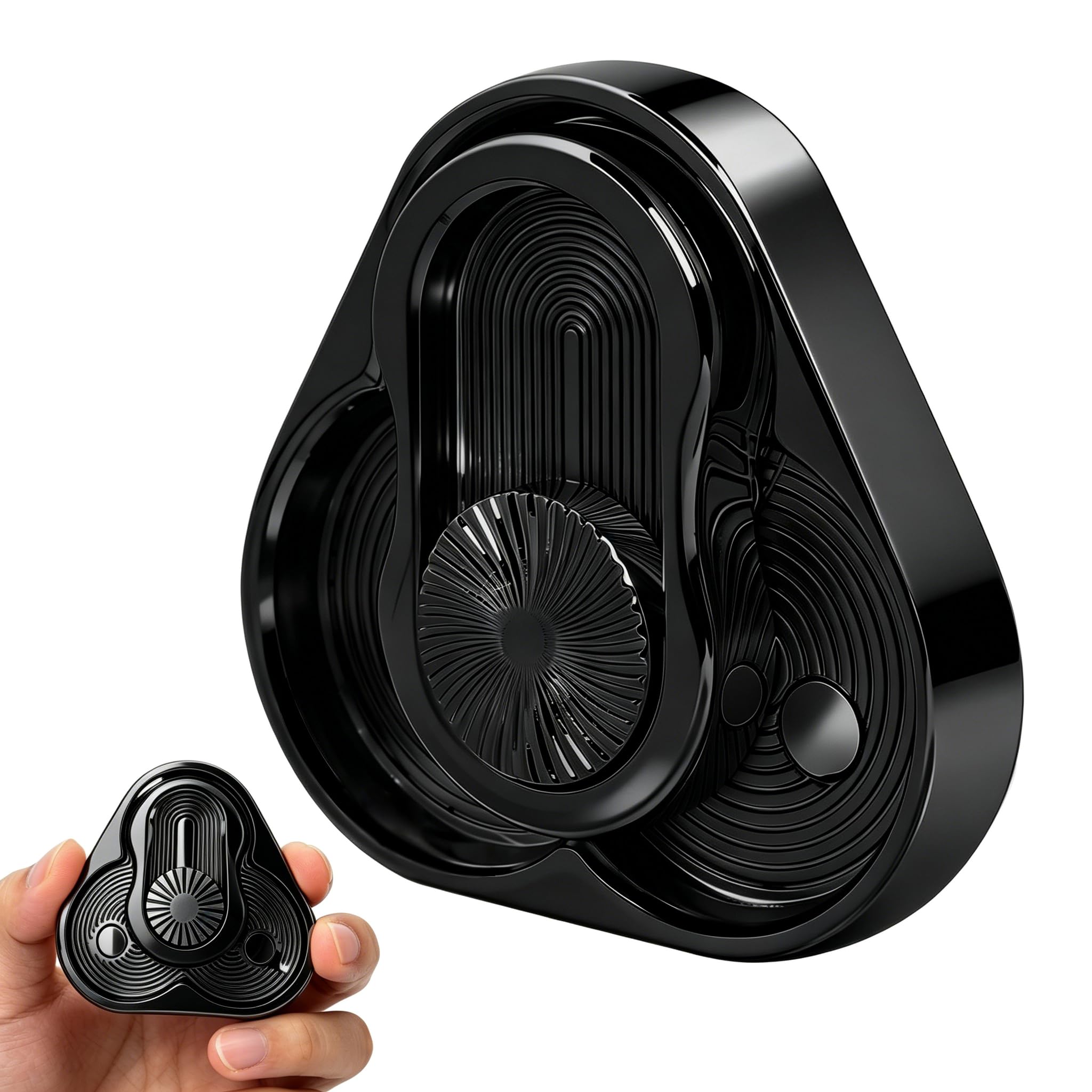 Fidget Toys Adults,Stress Relief Toys Adults,Triangular Spinner Slider for ADHD Autism Anxiety Stress Relief Sensory Toy,Mini Portable Slider Spinner Toy Anxiety Stress Relief (Black) (Black)