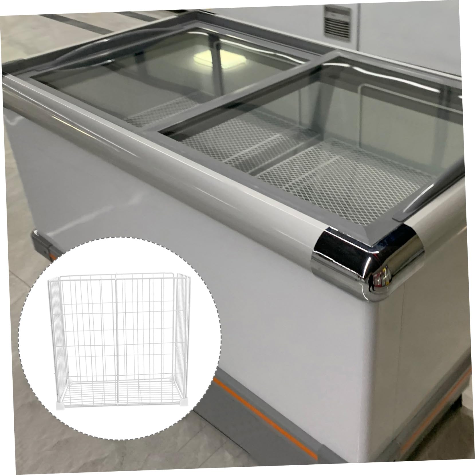 Organizador Congelador con Divisores Malla Resistente Cesta Almacenamiento para Congeladores y Frigoríficos Estante Interior Multifunción Fácil Instalación