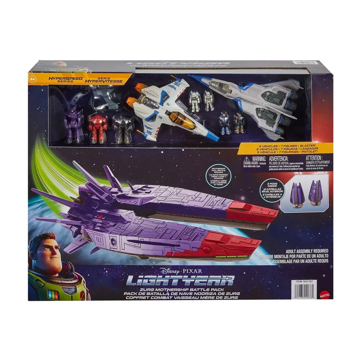 Disney PixarLightyear Ship Battle Zurg Play Set for Children Ages 4 and Up, Multi-Colour