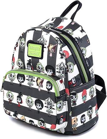 Loungefly Beetlejuice Chibi All Over Print Womens Double Strap Shoulder Bag Purse
