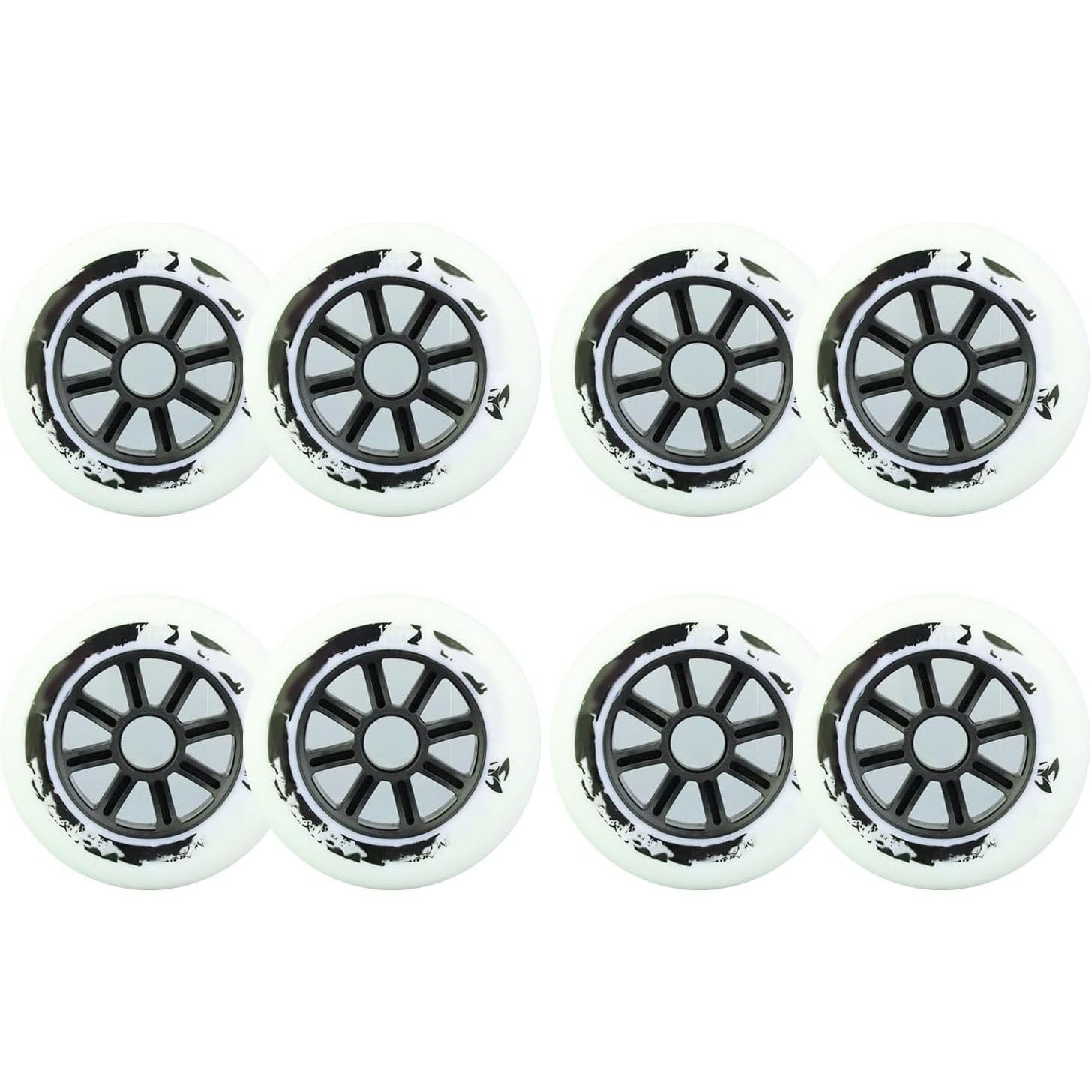 Roues de Rechange pour Patins à Roues alignées 90 mm/100 mm/110 mm, dureté 85A, Roues en PU sans roulements, Lot de 8, Blanc, 110 mm