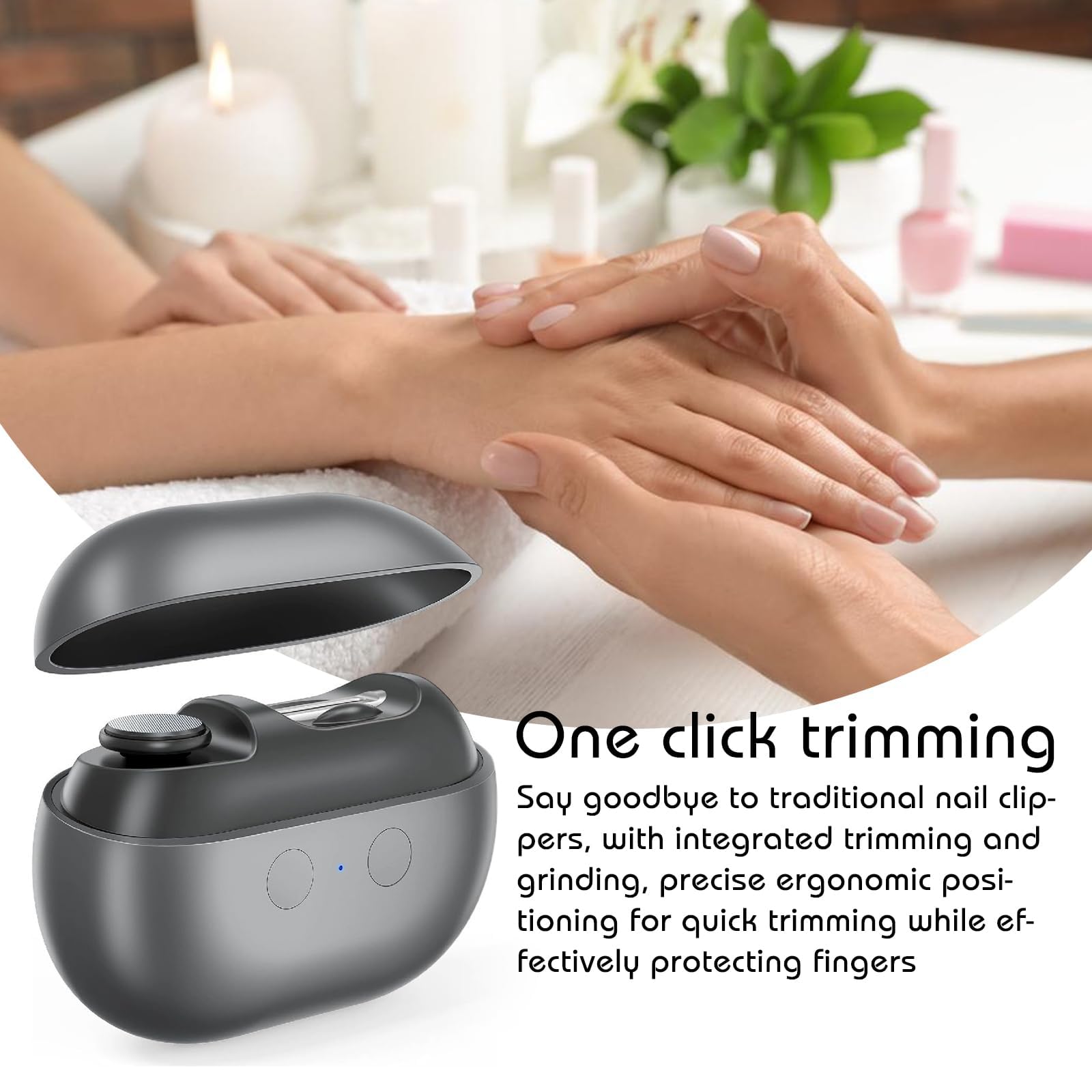 GOMETY Cortaúñas eléctrico 3 en 1, cortaúñas eléctrico con luz LED, 2 velocidades, cubierta magnética, almacenamiento de clips de uñas para adultos y personas mayores
